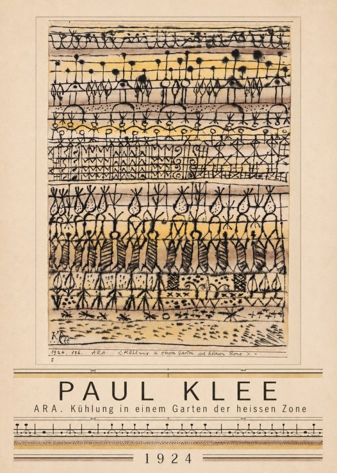 Paul Klee Ara. Kühlung in Einem Garten Der Heissen Zone No1 - Plakat