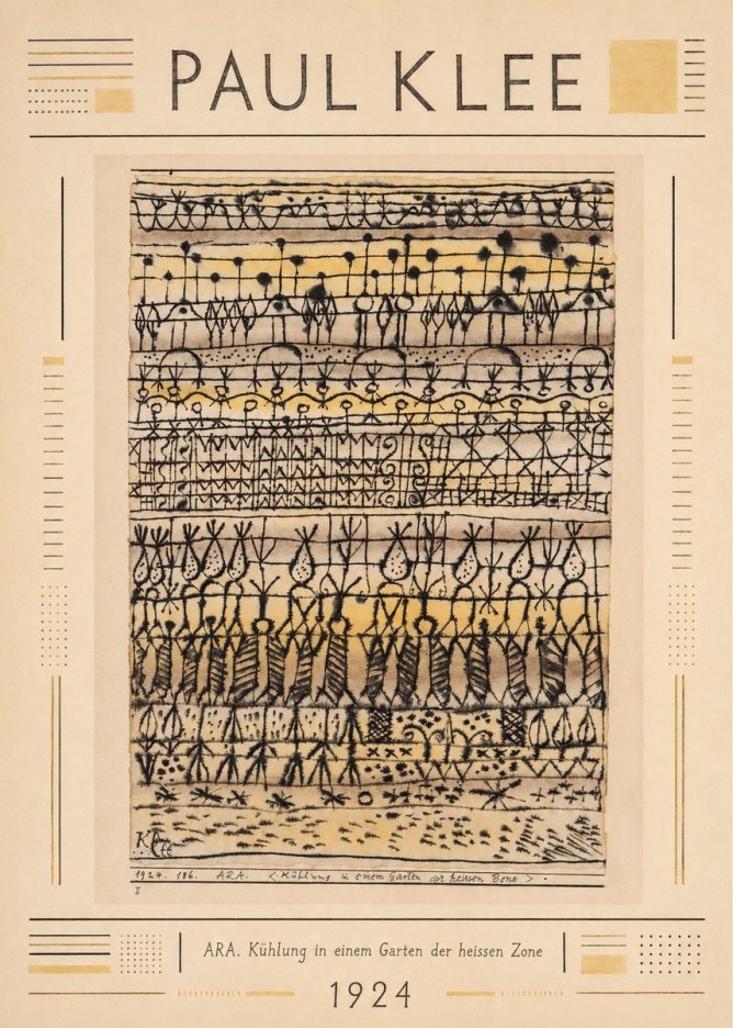 Paul Klee Ara. Kühlung in Einem Garten Der Heissen Zone No2 - Plakat