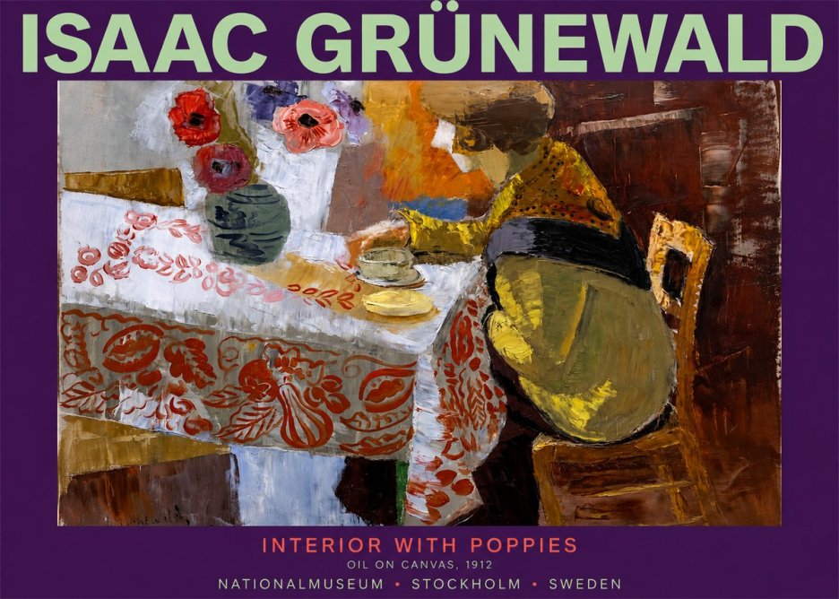 Isaac Grünewald Interior with Poppies No2 - Plakat