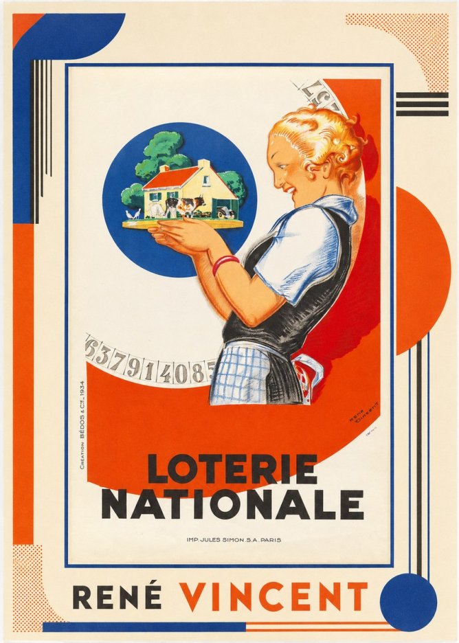 René Vincent Lotterie Nationale No1 - Plakat