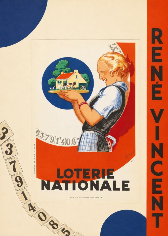 René Vincent Lotterie Nationale No3 - Plakat