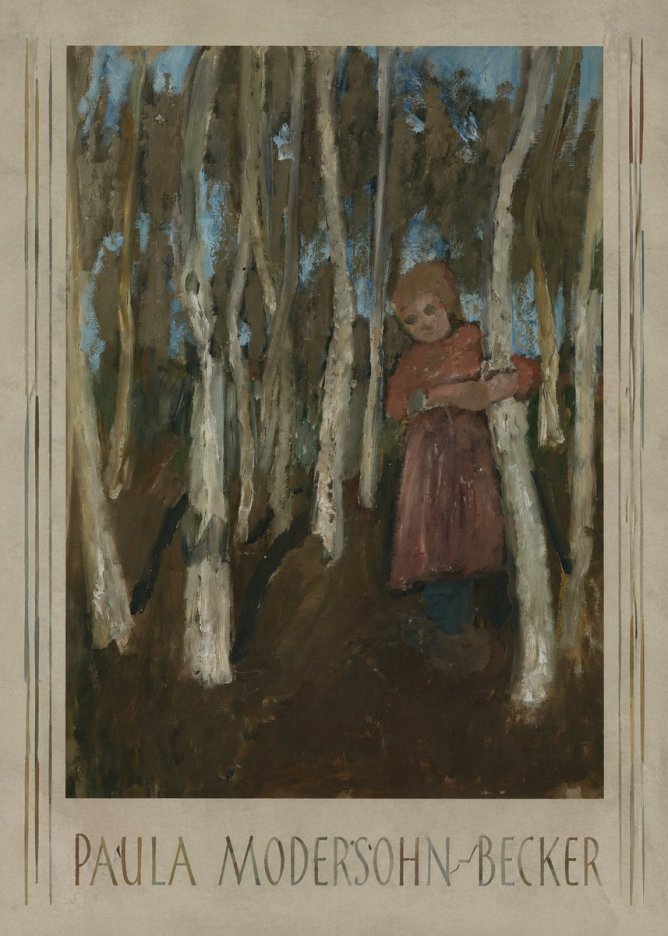 Paula Modersohn-Becker Girl in a Birch Forest No1 - Plakat