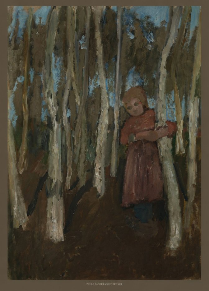Paula Modersohn-Becker Girl in a Birch Forest No6 - Plakat
