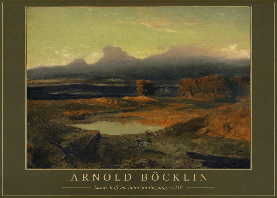 Arnold Böcklin Landschaft Bei Sonnenuntergang No1 - Plakat