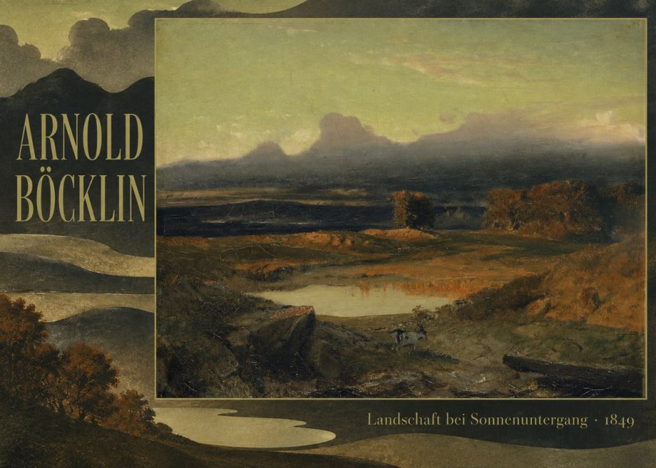 Arnold Böcklin Landschaft Bei Sonnenuntergang No6 - Plakat