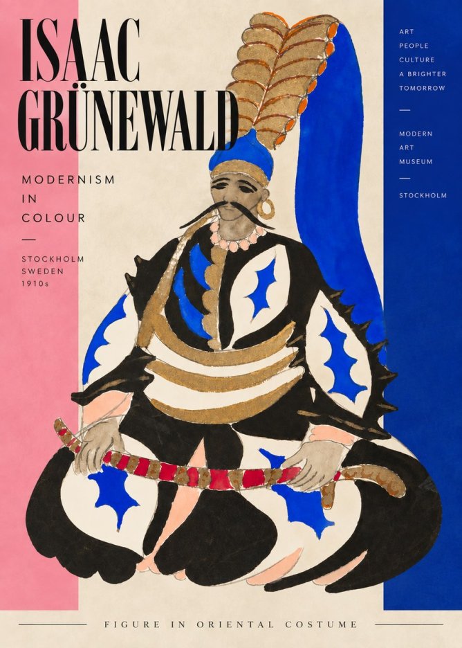 Isaac Grünewald Figure in Oriental Costume No3 - Plakat