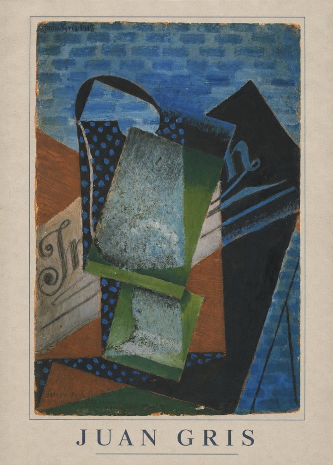 Juan Gris Still Life with Fruit Bowl and Bottle No4 - Plakat