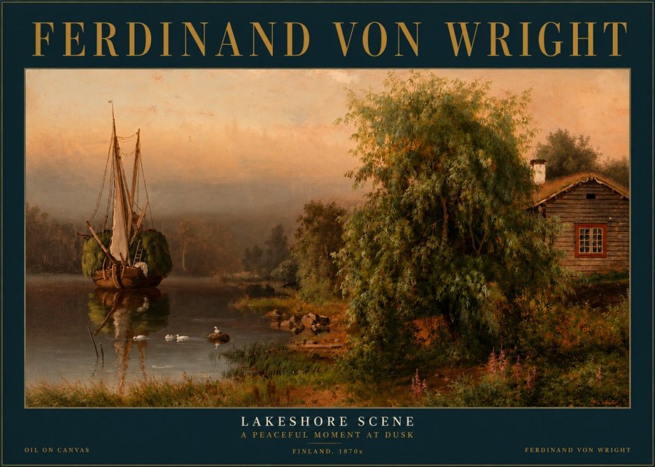 Ferdinand von Wright Lakeshore Scene No3 - Plakat