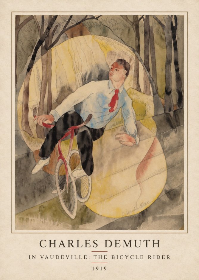 Charles Demuth In Vaudeville: the Bicycle Rider No4 - Plakat