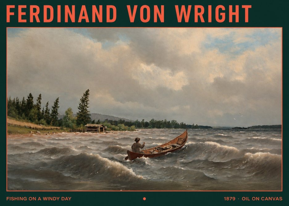 Ferdinand von Wright Fishing on a Windy Day No2 - Plakat
