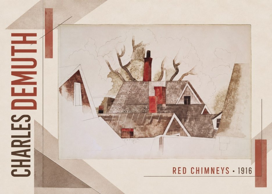 Charles Demuth Red Chimneys No3 - Plakat