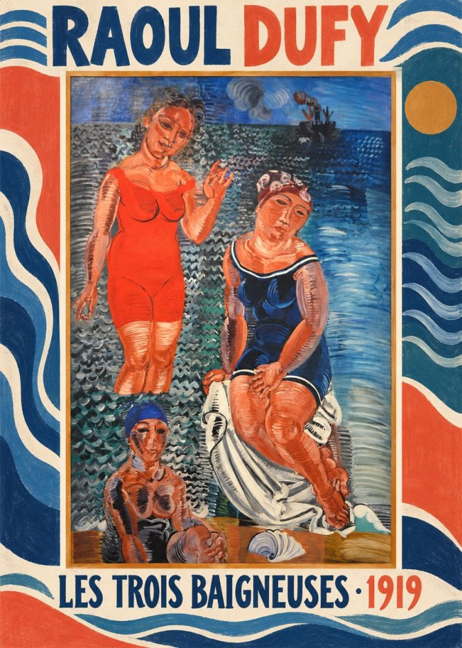 Raoul Dufy Les Trois Baigneuses No2 - Plakat