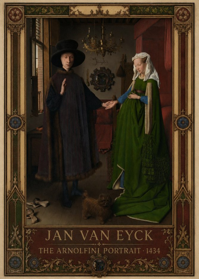 Jan van Eyck The Arnolfini Portrait VII No1 - Plakat