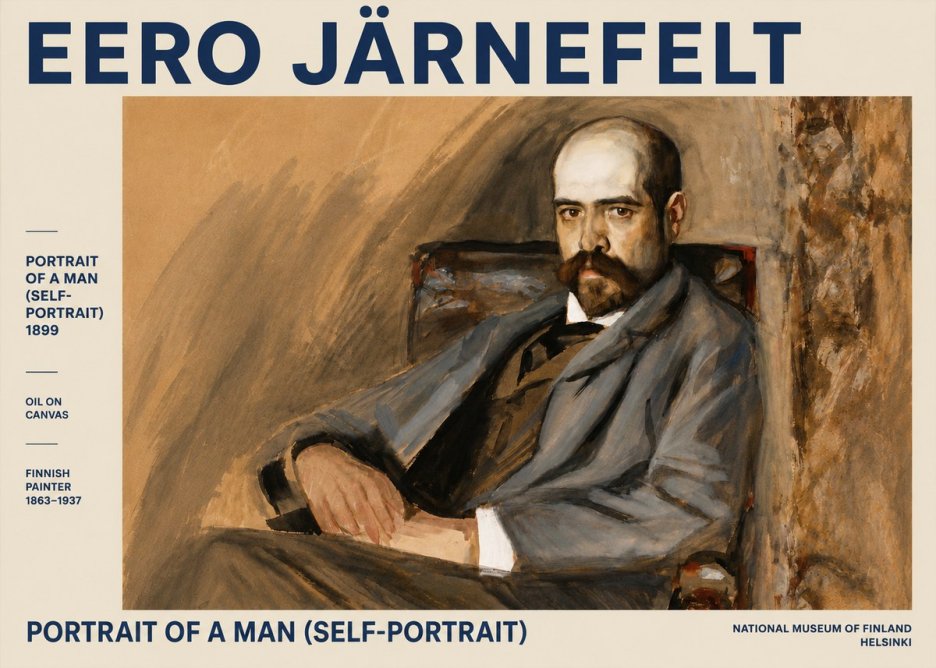 Eero Järnefelt Portrait of a Man (Self-portrait) No4 - Plakat