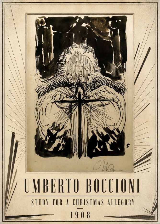 Umberto Boccioni Study for a Christmas Allegory No1 - Plakat