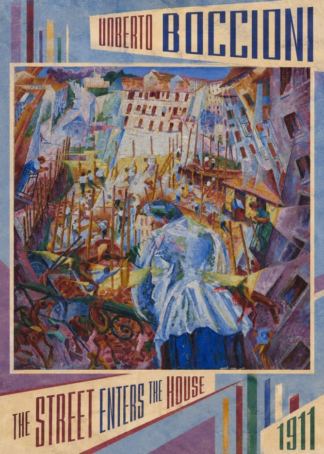 Umberto Boccioni The Street Enters the House No2 - Plakat