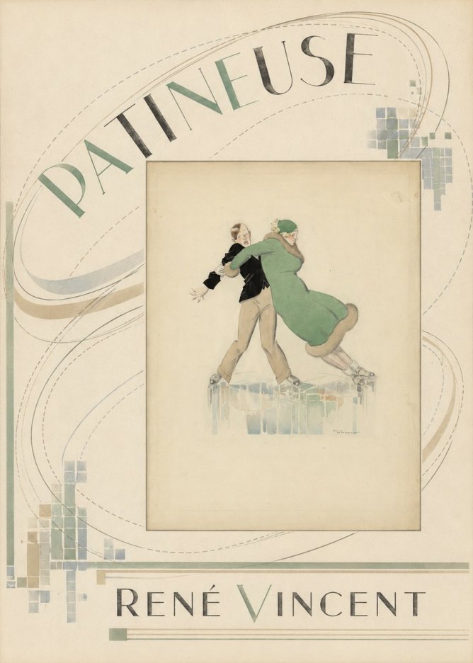 René Vincent Patineuse No6 - Plakat