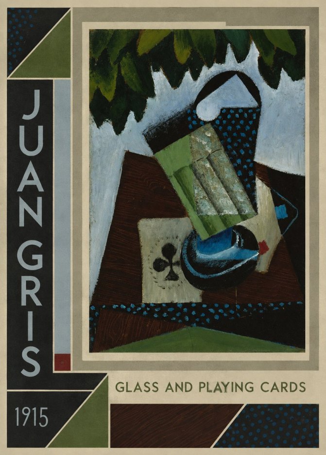 Juan Gris Glass and Playing Cards No2 - Plakat