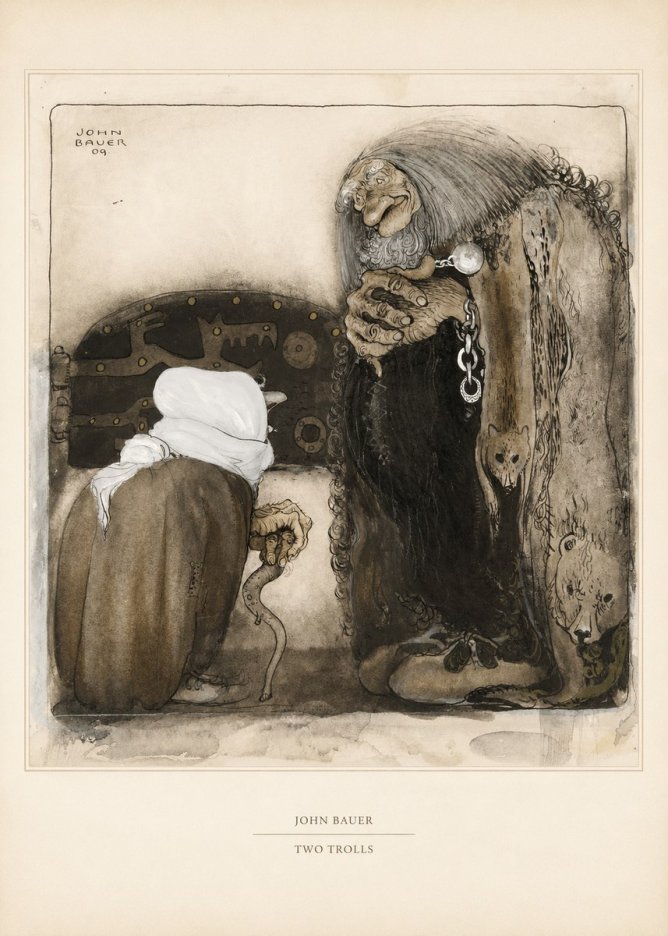 John Bauer Two Trolls No5 - Plakat