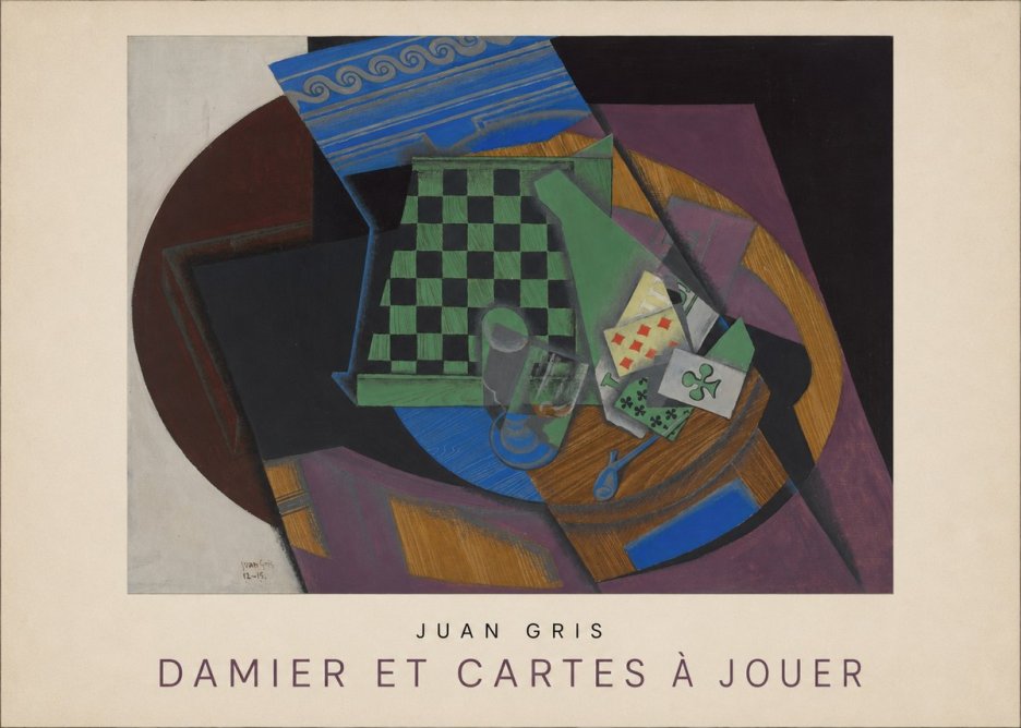 Juan Gris Damier Et Cartes À Jouer No3 - Plakat