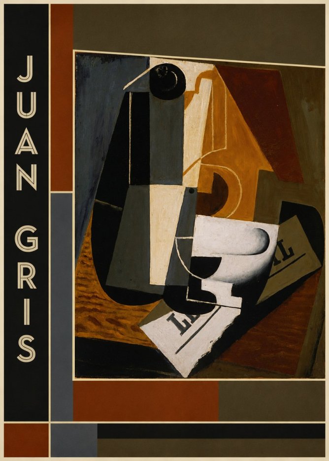 Juan Gris Glass and Bottle No2 - Plakat