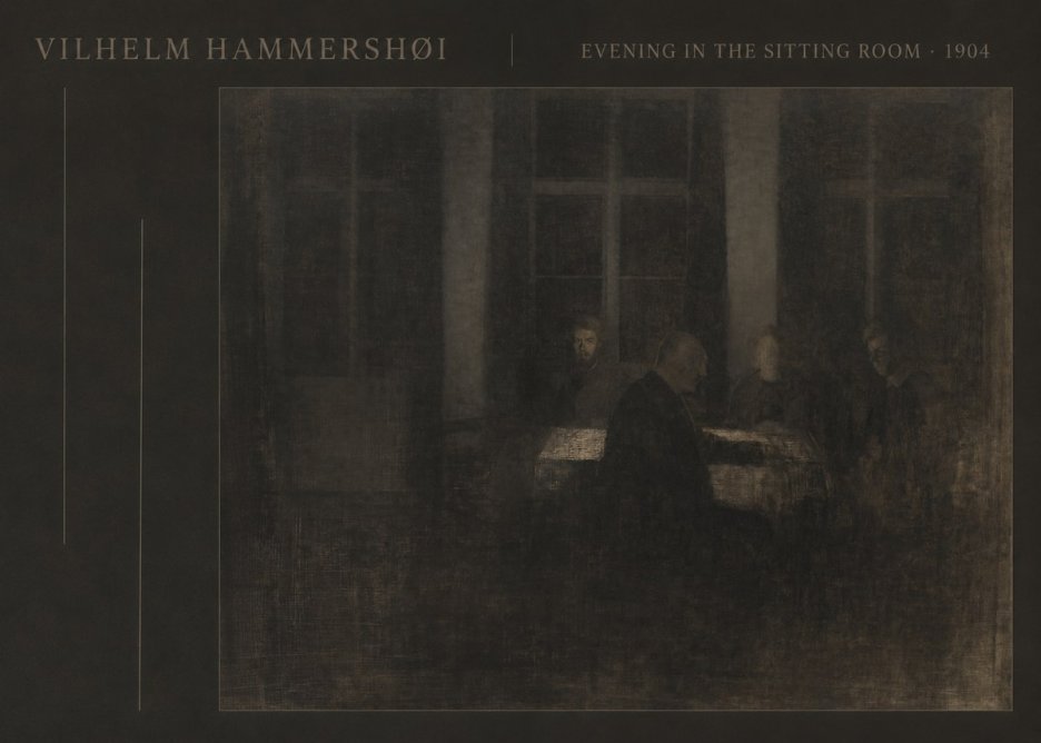 Vilhelm Hammershøi Evening in the Sitting Room No3 - Plakat