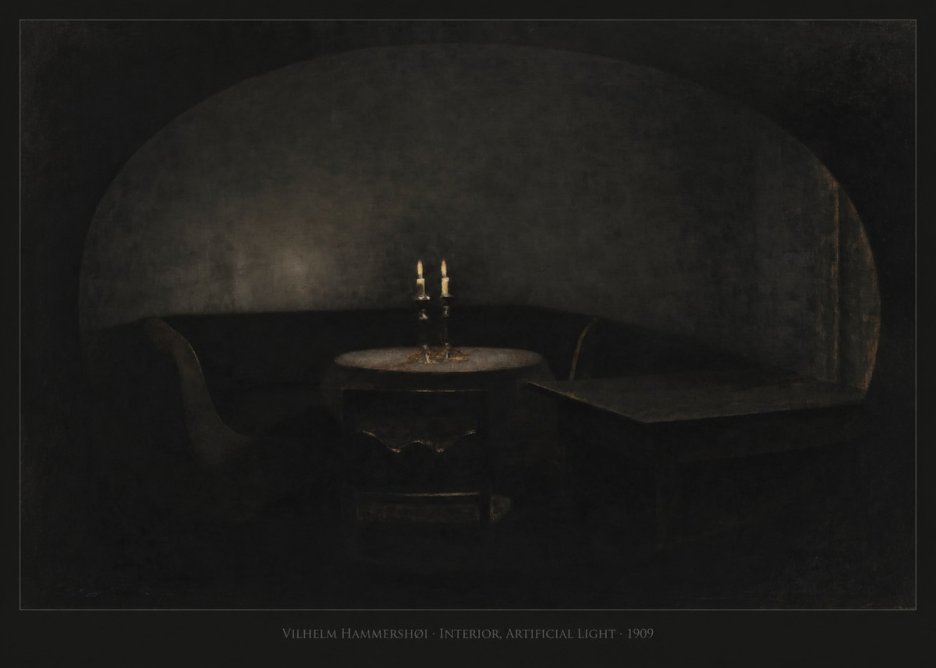 Vilhelm Hammershøi Interior, Artificial Light No5 - Plakat