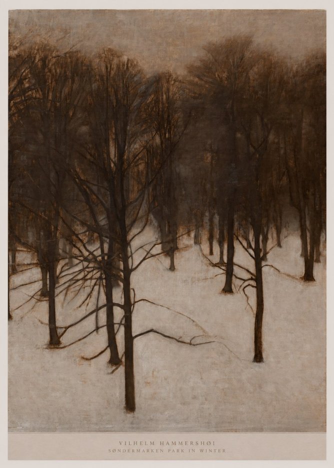 Vilhelm Hammershøi Søndermarken Park in Winter No5 - Plakat