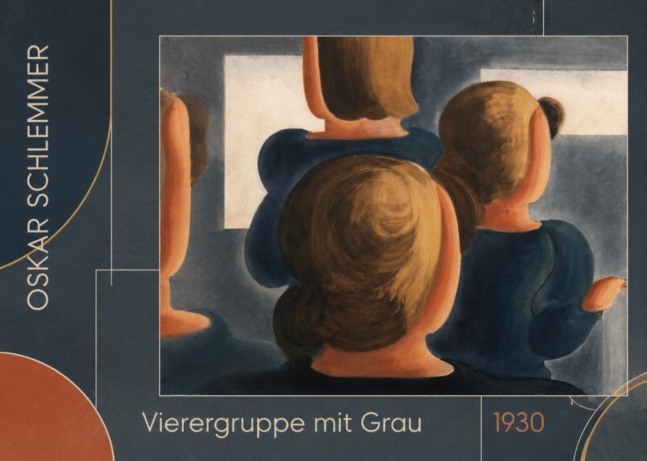 Oskar Schlemmer Vierergruppe Mit Grau No5 - Plakat