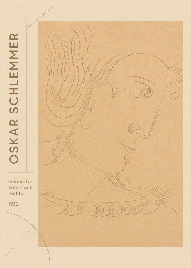 Oskar Schlemmer Geneigter Kopf Nach Rechts No2 - Plakat