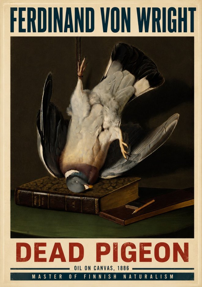 Ferdinand von Wright Dead Pigeon No6 - Plakat