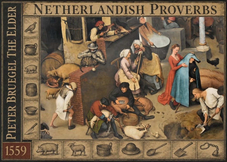 Pieter Bruegel Netherlandish Proverbs VIII No6 - Plakat