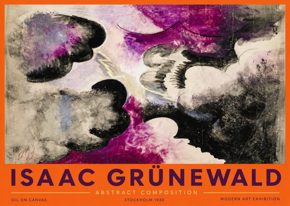 Isaac Grünewald Abstract Composition No4 - Plakat