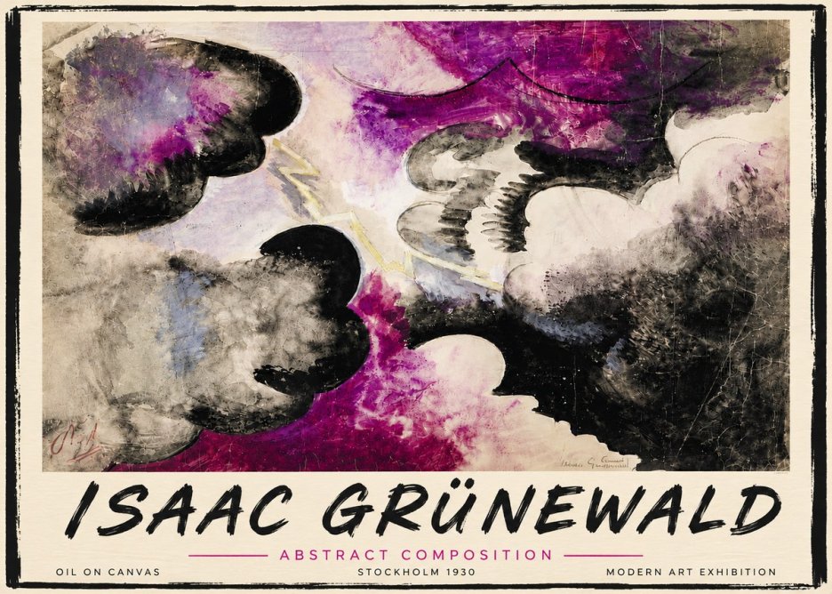 Isaac Grünewald Abstract Composition No5 - Plakat