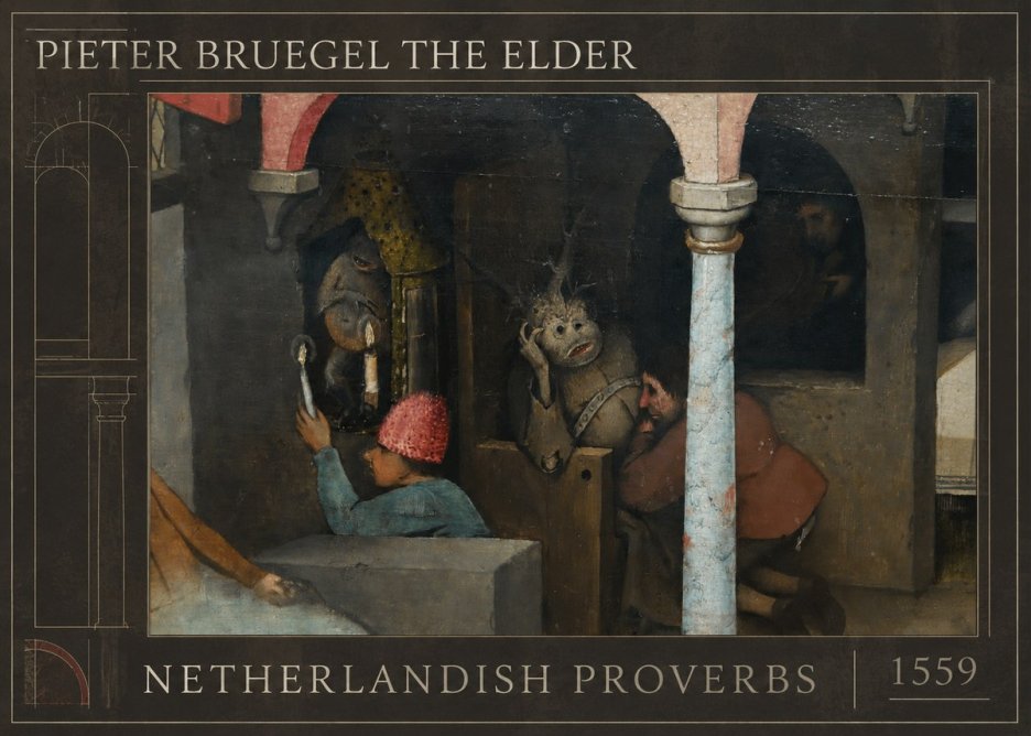 Pieter Bruegel Netherlandish Proverbs IX No1 - Plakat