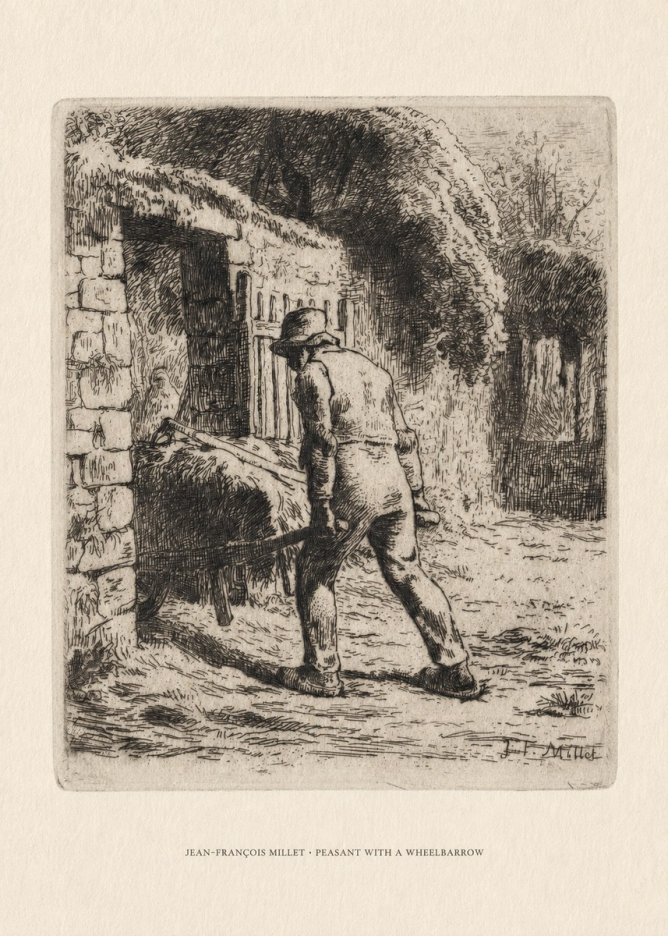 Jean-François Millet Peasant with a Wheelbarrow No6 - Plakat