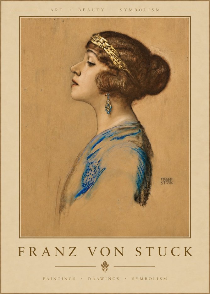 Franz von Stuck Head of a Girl No3 - Plakat