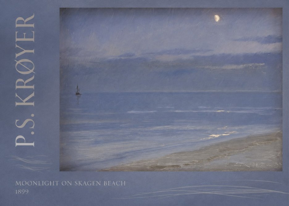 P.S. Krøyer Moonlight on Skagen Beach No2 - Plakat