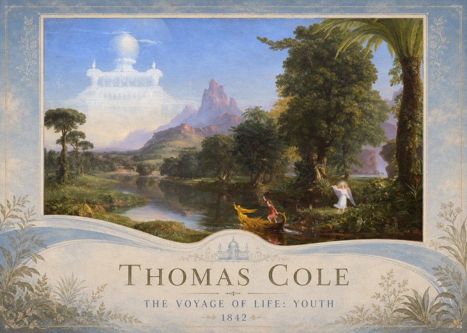 Thomas Cole The Voyage of Life: Youth IV No3 - Plakat