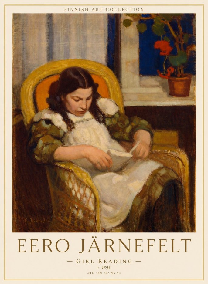 Eero Järnefelt Girl Reading No1 - Plakat