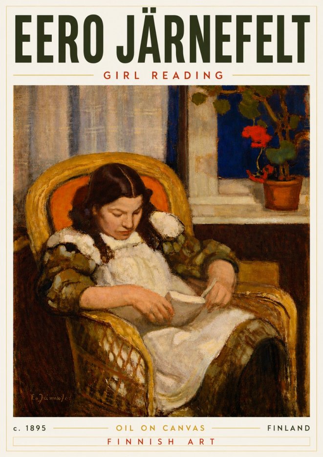 Eero Järnefelt Girl Reading No6 - Plakat