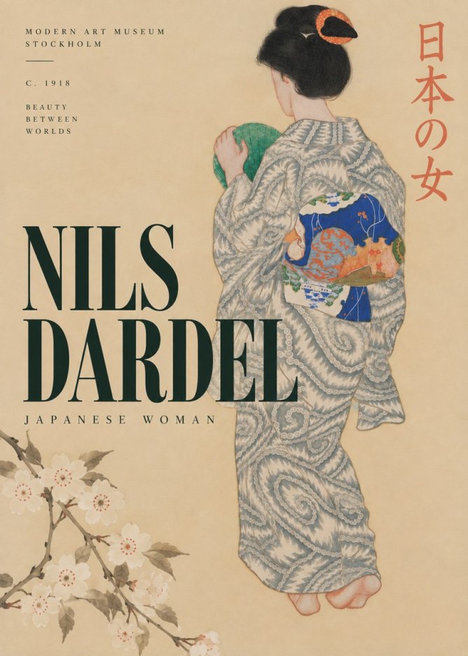 Nils Dardel Japanese Woman No4 - Plakat