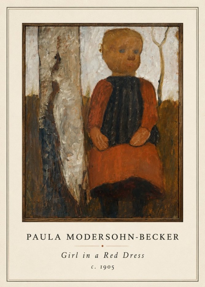 Paula Modersohn-Becker Girl in a Red Dress No4 - Plakat