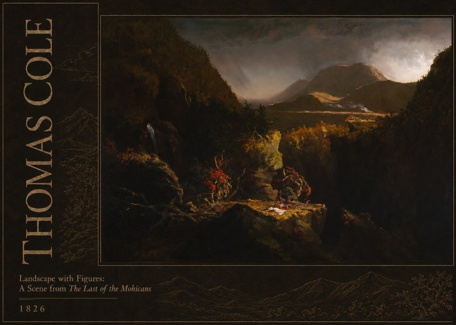 Thomas Cole Landscape with Figures: a Scene from the Last of the Mohicans No2 - Plakat