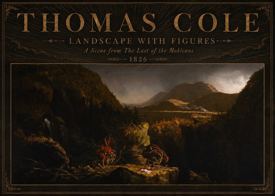 Thomas Cole Landscape with Figures: a Scene from the Last of the Mohicans No5 - Plakat