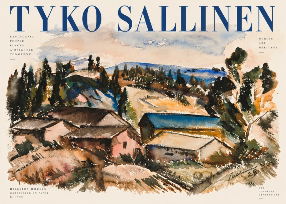 Tyko Sallinen Hillside Houses No5 - Plakat