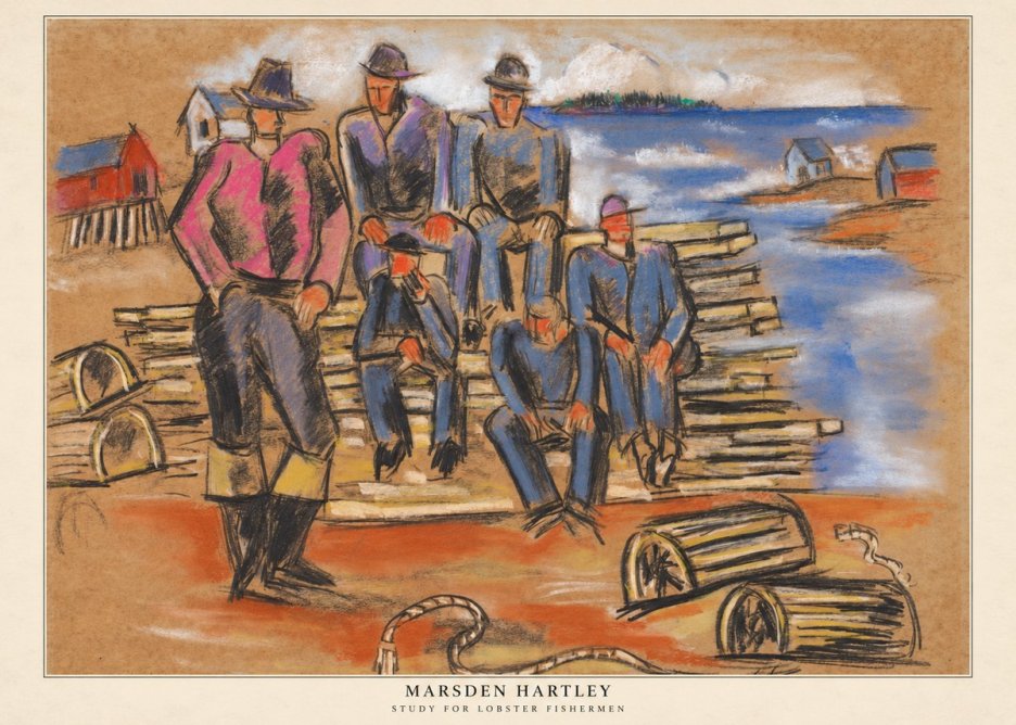 Marsden Hartley Study for 'Lobster Fishermen' No6 - Plakat