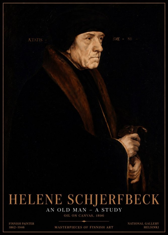 Helene Schjerfbeck An Old Man – a Study No6 - Plakat
