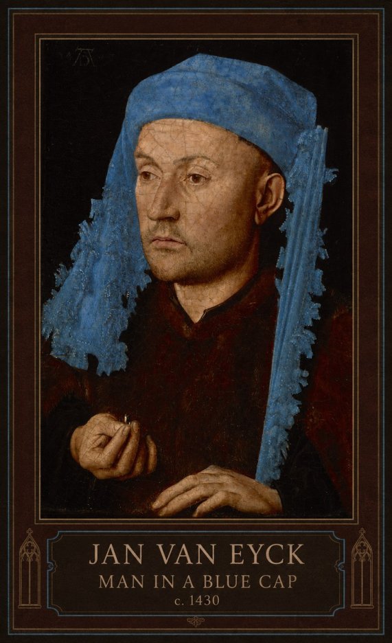 Jan van Eyck Man in a Blue Cap II No1 - Plakat