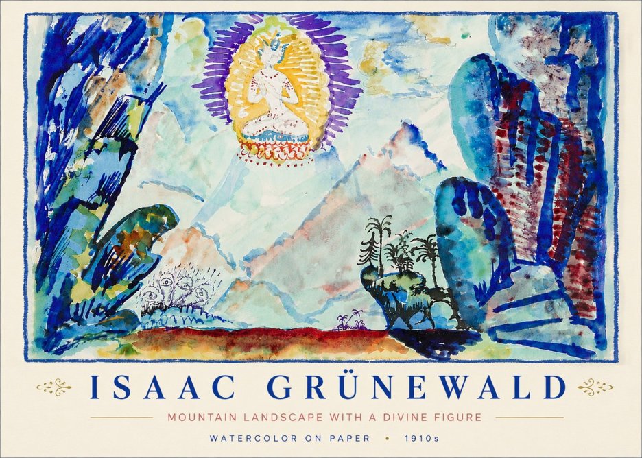 Isaac Grünewald Mountain Landscape with a Divine Figure No6 - Plakat